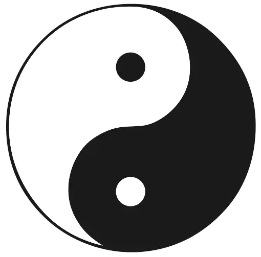 Das Symbol von Yin und Yang welches das Zentrum des IChing Symbols der - фото 2