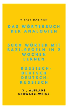 Vitaly Baziyan Das Wörterbuch der Analogien Russisch–Deutsch/Deutsch–Russisch mit Bazi-Regeln обложка книги