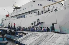 Bananen Bananen laden Verladen der Bananenstauden in Guayaquil Die - фото 49