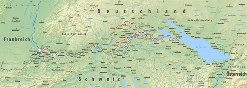 Straßengrenzübergänge zwischen Deutschland und der Schweiz Höhendiagramm des - фото 6