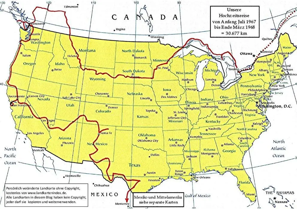 Reiseroute durch Kanada und USA Der TransCanadaHighway ist ein - фото 10