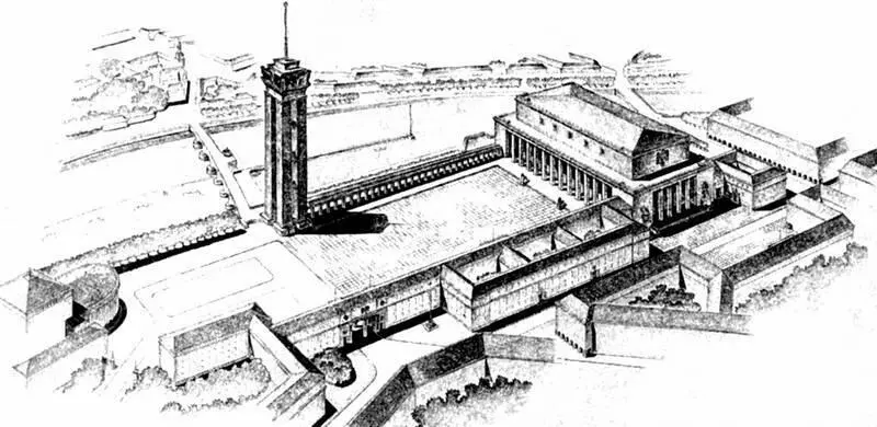 Проект гауфорума в Саарбрюкене 1938 В части градостроительства абсолютный - фото 18