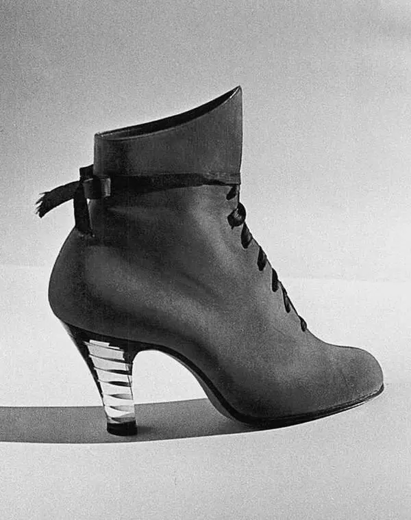 Осенний женский ботинок на каблуке из плексигласа 1941 год Управление моды - фото 139
