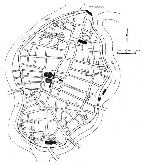 Stadtplan von Lübeck um 1250 Kein Wunder denn der Standort für die Neuerbauung - фото 2