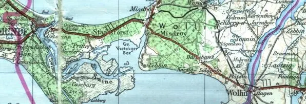 Karte vor 1945 Swinemünde Wollin 7 Zum Wolliner Tempelgau gehörte - фото 14