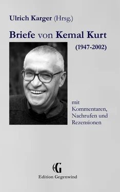 Ulrich Karger Briefe von Kemal Kurt (1947-2002) обложка книги