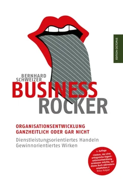Bernhard Schweizer Business-Rocker: Organisationsentwicklung - ganzheitlich oder gar nicht. Dienstleistungsorientiertes Handeln - gewinnorientiertes Wirken обложка книги