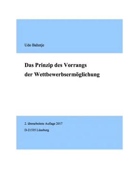 Udo Bahntje Das Prinzip des Vorrangs der Wettbewerbsermöglichung обложка книги