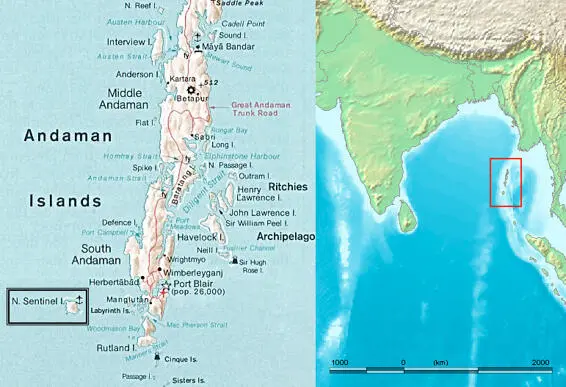 Nord Sentinel liegt 35 km westlich von SüdAndaman Quelle Wikipediaorg - фото 5