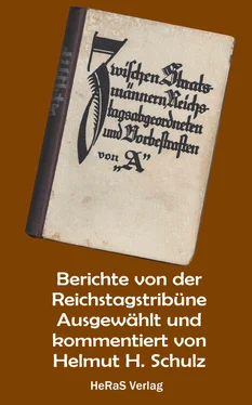 Helmut H. Schulz Berichte von der Reichstagstribüne обложка книги