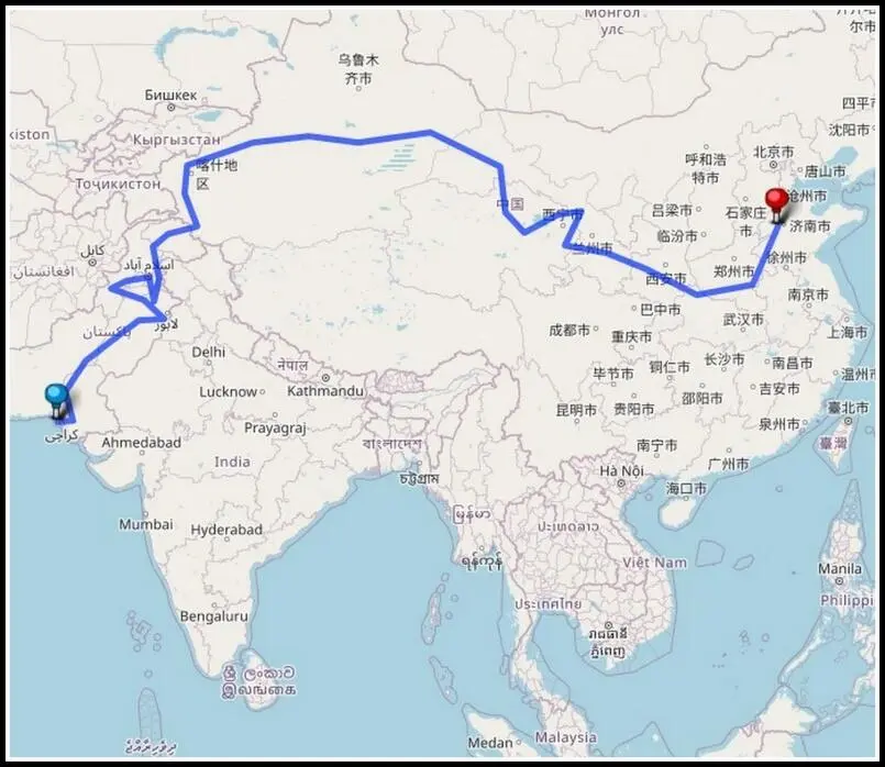 Von Karachi nach Beijing Übersicht Detailkarten am Beginn jedes Buchteils - фото 1