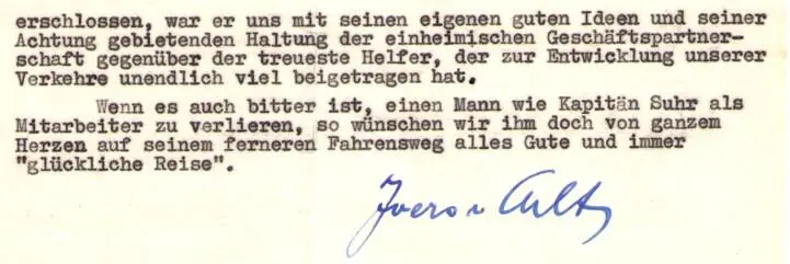 Zeugnis der Reederei Ivers Arlt für Herbert Suhr von 1956 Reedereiflagge - фото 22