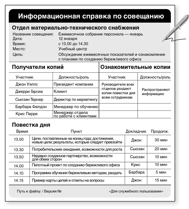Перед первым совещанием руководитель проекта или менеджер должен заполнить - фото 42