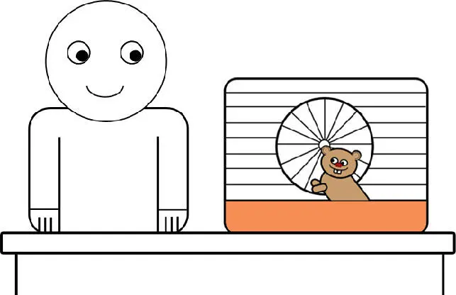 Der Hamster läuft im Hamsterrad weil er am Laufen Freude hat Drum dreht er - фото 7