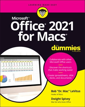 Bob LeVitus Office 2021 for Macs For Dummies обложка книги