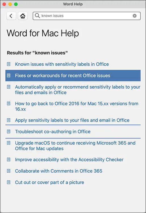 FIGURE 23Find out about known issues via Help in all four main Office apps - фото 18