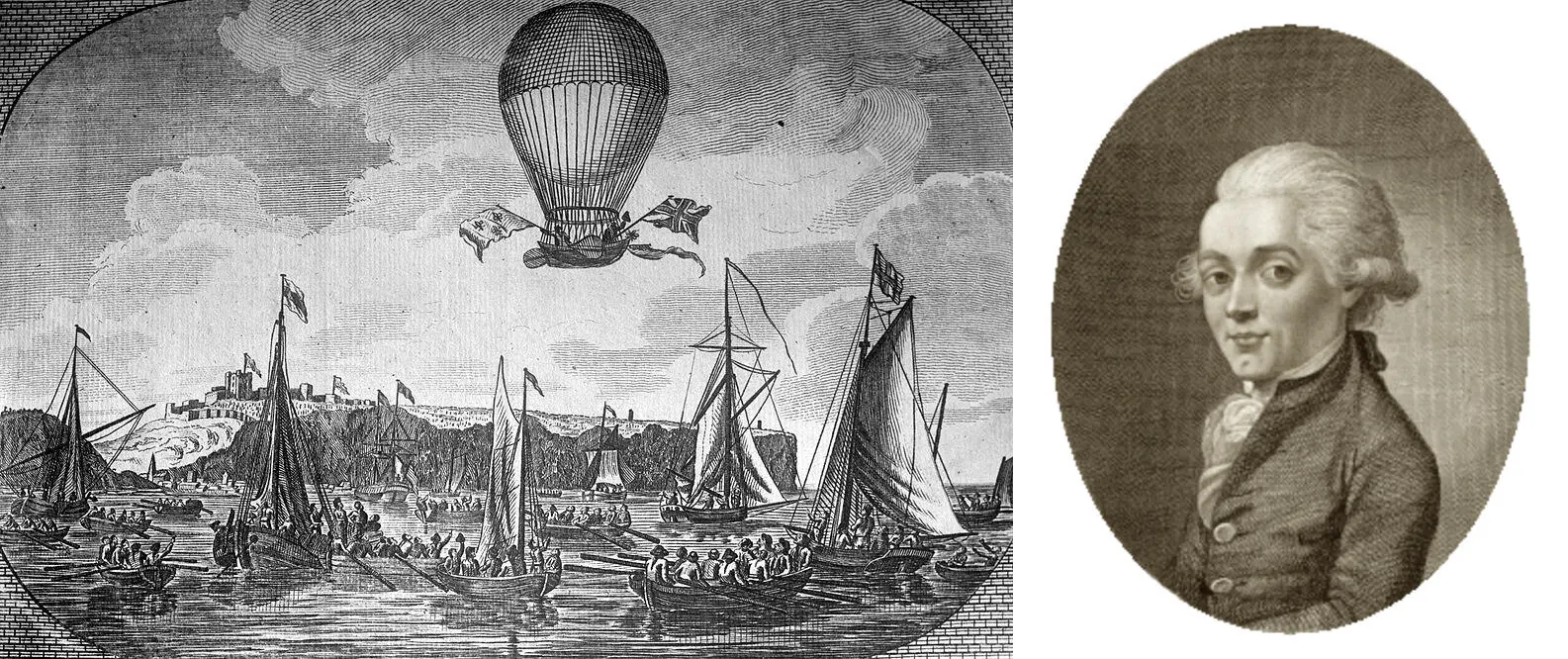 Перелёт Бланшара через ЛаМанш в 1785 году и изображение самого авиатора А в - фото 10