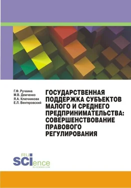 Евгений Венгеровский Государственная поддержка субъектов малого и среднего предпринимательства: совершенствование правового регулирования обложка книги