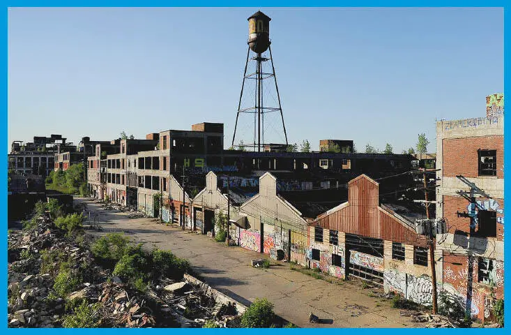 Der Kollaps der Autoindustriein Detroit USA führte zum ökonomischen - фото 57