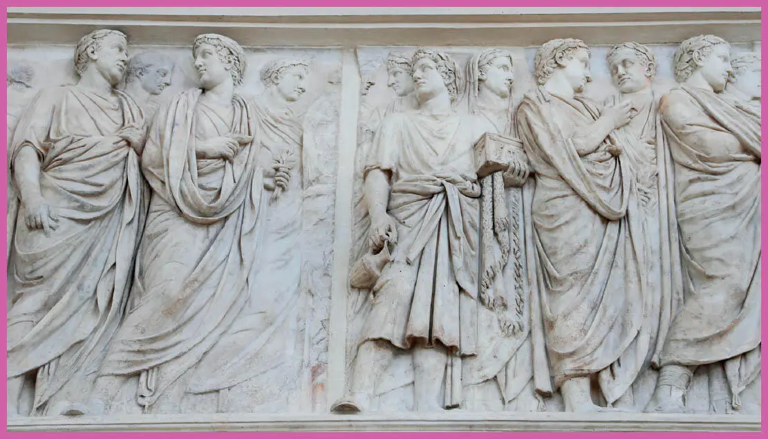 Die Ara Pacis Augustae ein Altar in Rom ist der römischen Friedensgöttin Pax - фото 76