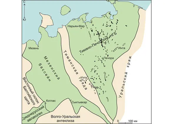 Рис 3 Основные геологические структуры в районе Ненецкого округа НГБ - фото 5