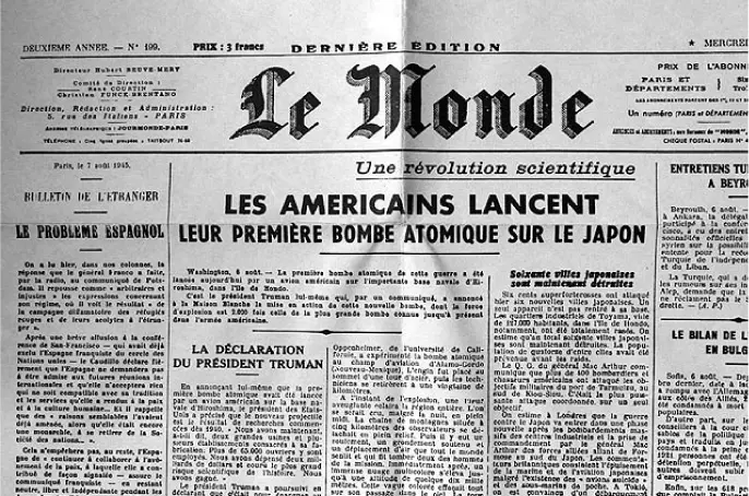 Portada de Le Monde del 7 de agosto de 1945 El presidente estadounidense que - фото 3