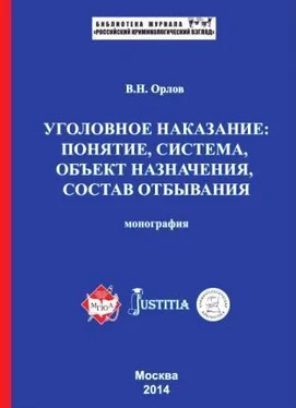 Владислав Орлов Уголовное наказание: понятие, система, объект назначения, состав отбывания. Монография обложка книги