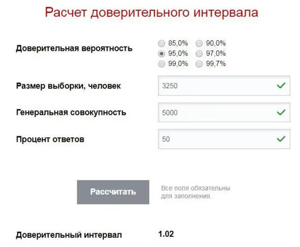 Рис101 Пример онлайн калькулятора расчета доверительного интервала Но в - фото 14
