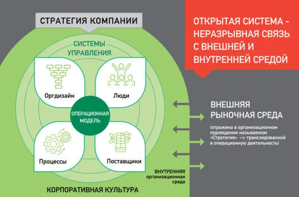 Рис 7 Связь операционной модели с внешней и внутренней средой Модель одна - фото 10