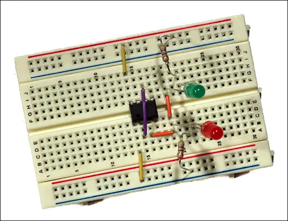 FIGURE 610The breadboard after the LEDs have been connected The next five - фото 112