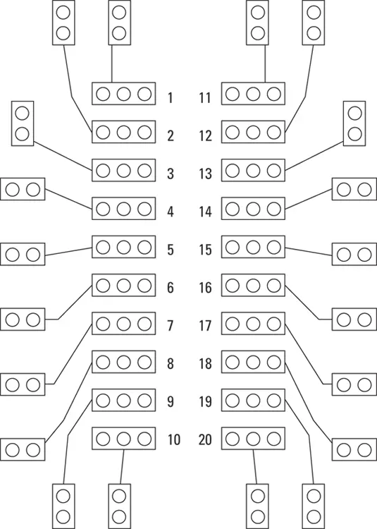 FIGURE 615The layout for the PCB used in the cointoss circuit The strips - фото 119