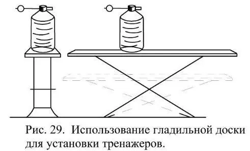 Используя в качестве подставке стол или табуретку регулируйте высоту тренажера - фото 27