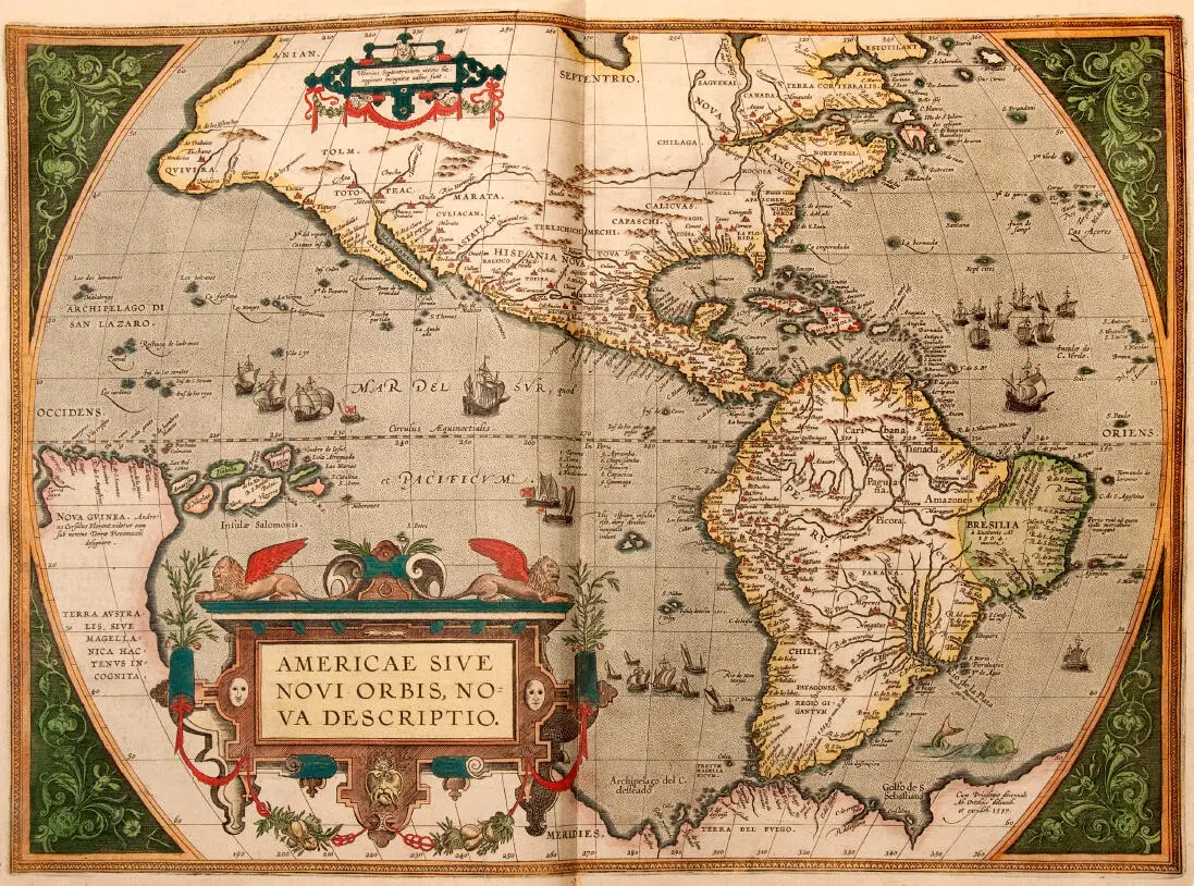 Imagen 8 Americae sive novi orbis nova descriptio 1587 Ortelius edición - фото 31