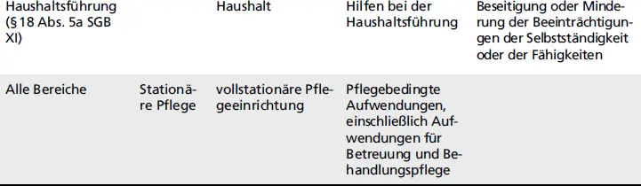 Bereiche Pflegegrad 2 5Art der LeistungBezugMaßnahmenZweck der Maßnahmen - фото 22