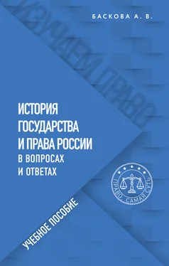 Анна Баскова История государства и права России в вопросах и ответах обложка книги