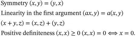 Inner products on complex vector spaces are also possible but a discussion is - фото 624