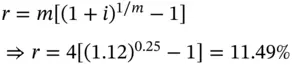 Thus a quoted rate of 1149 with quarterly compounding is tantamount to an - фото 28