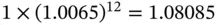 Consequently a rate of 780 per annum compounded monthly is equivalent to - фото 25
