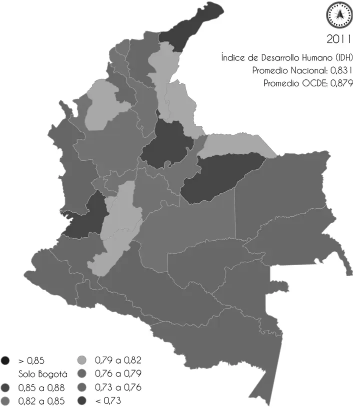 Figura 3 Distribución del índice de desarrollo humano en Colombia año 2011 - фото 12