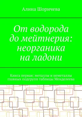 Алина Шоричева От водорода до мейтнерия: неорганика на ладони. Книга первая: металлы и неметаллы главных подгрупп таблицы Менделеева обложка книги