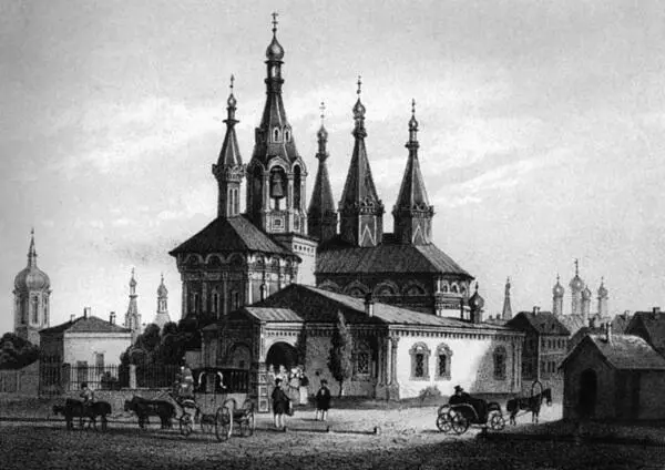 Старый Алексеевский монастырь Литография по рисунку первой половины XIX в - фото 95