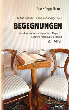 Franz Doppelbauer Lustige, legendäre, skurrile und unvergessliche BEGEGNUNGEN zwischen Sokrates, Schopenhauer, Mephisto, Paganini, Hesse, Kafka und dem Zeitgeist обложка книги