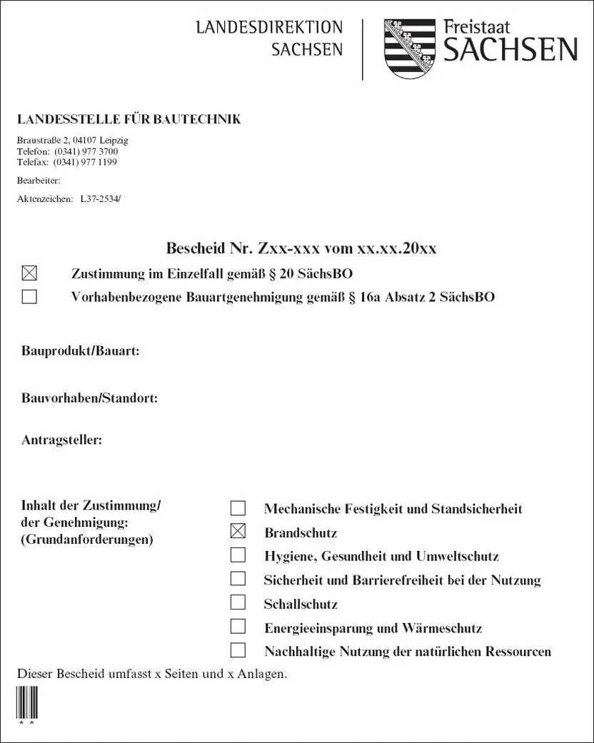 Bild 1 Beispiel für Deckblatt eines Bescheids für ZiEvBG Die - фото 72