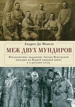 Андреа Ди Микеле Меж двух мундиров. Италоязычные подданные Австро-Венгерской империи на Первой мировой войне и в русском плену обложка книги