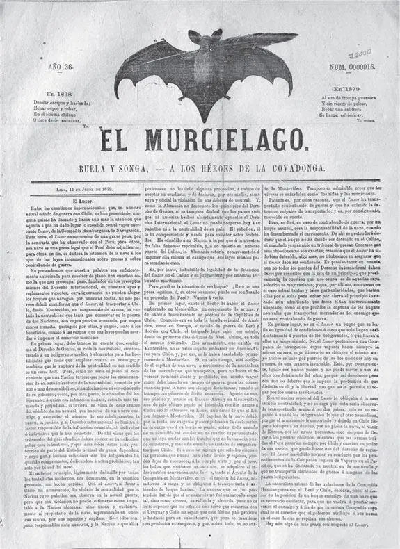 El Murciélago 11 de junio de 1879 Tabloide opositor e incisivo que fundó - фото 16