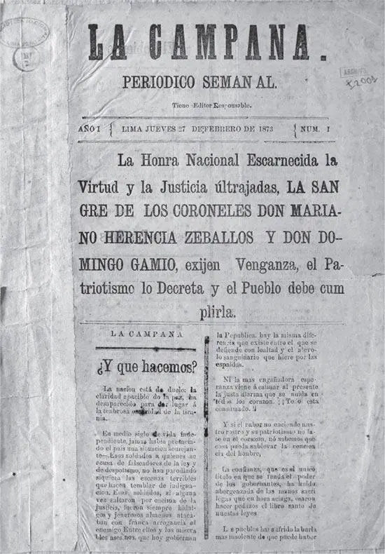 La Campana 27 de febrero de 1873 Semanario de formato tabloide que brilló - фото 11