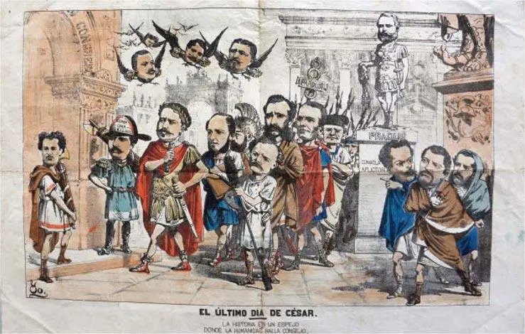 La Mascarada 15 de agosto de 1874 Famosa caricatura firmada por Joaquín - фото 15
