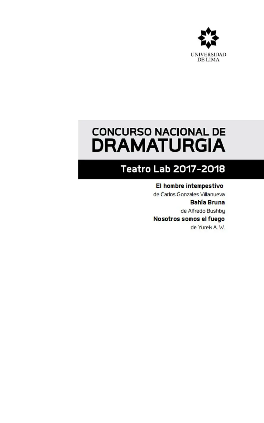 Concurso Nacional de Dramaturgia Teatro Lab 20172018 Primera edición impresa - фото 2