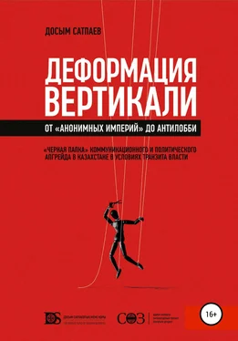 Досым Сатпаев Деформация вертикали. От «анонимных империй» до антилобби обложка книги