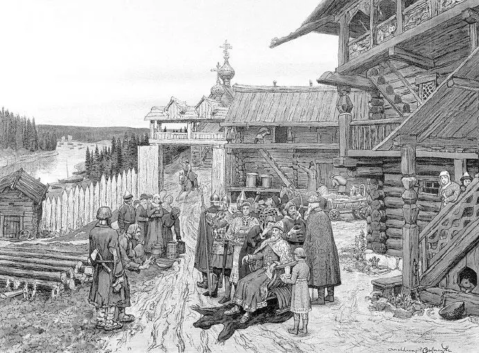 АМ Васнецов Двор удельного князя XIIIXIV века Сыновья Даниила Юрий - фото 4
